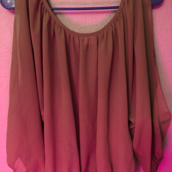 Sheer tan blouse - Picture 4 of 7